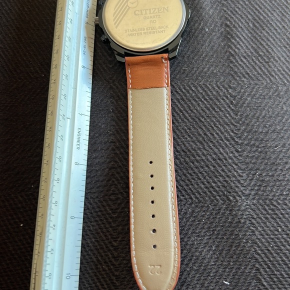 Vintage Classic Citizen Quartz Oversized Mens Silver & Gloss Black Camel Band - Picture 6 of 7